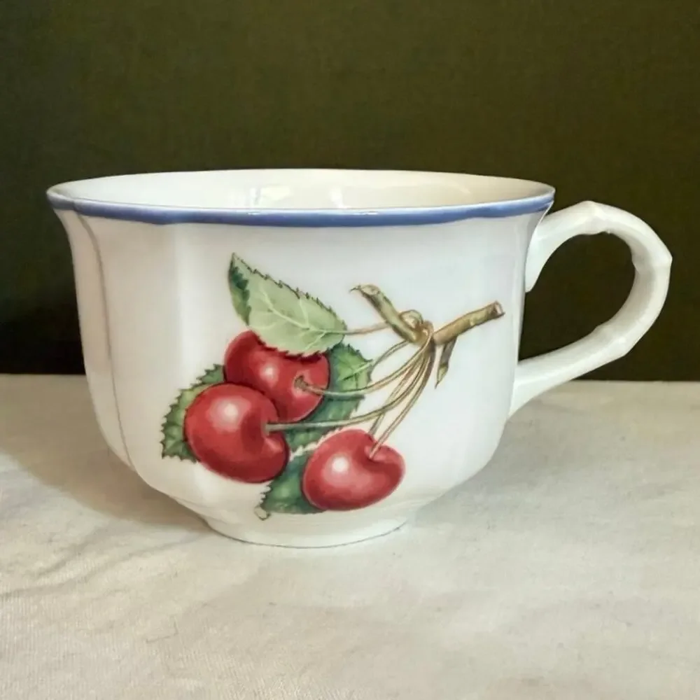 Villeroy & Boch Cottage Cup & Saucer • Cherry Motif • Germany